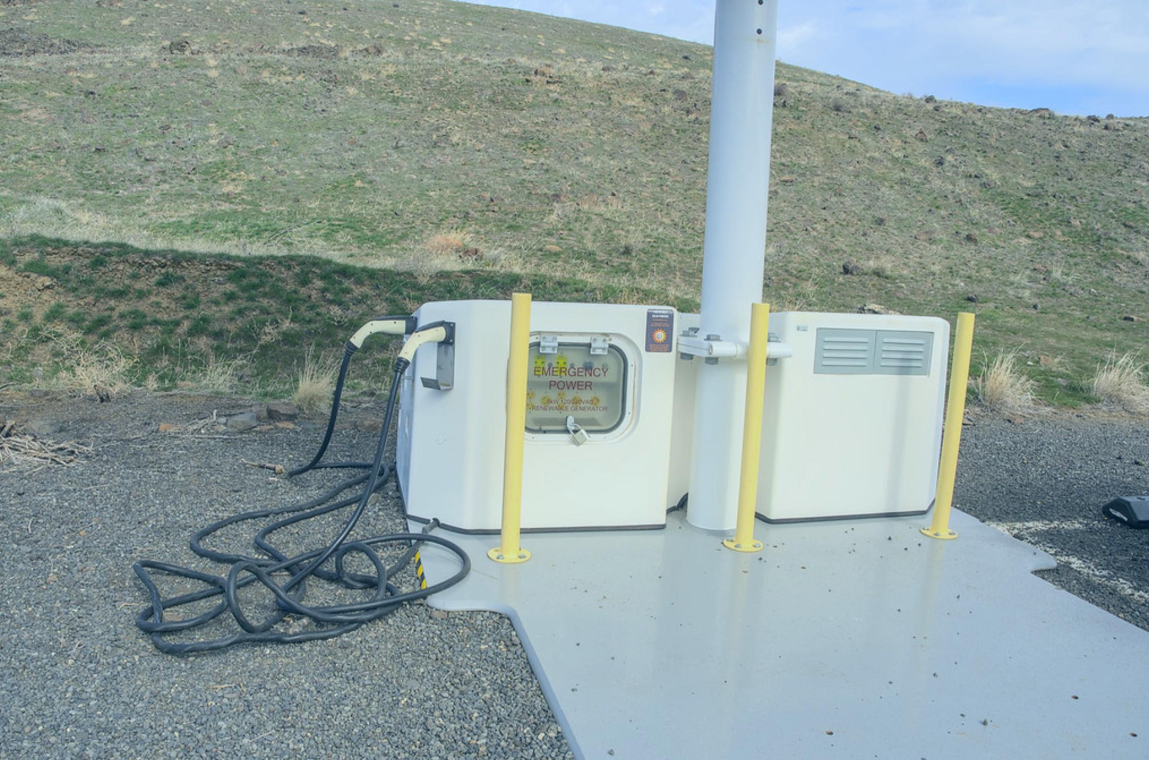 Electric vehicle charger in a rural setting